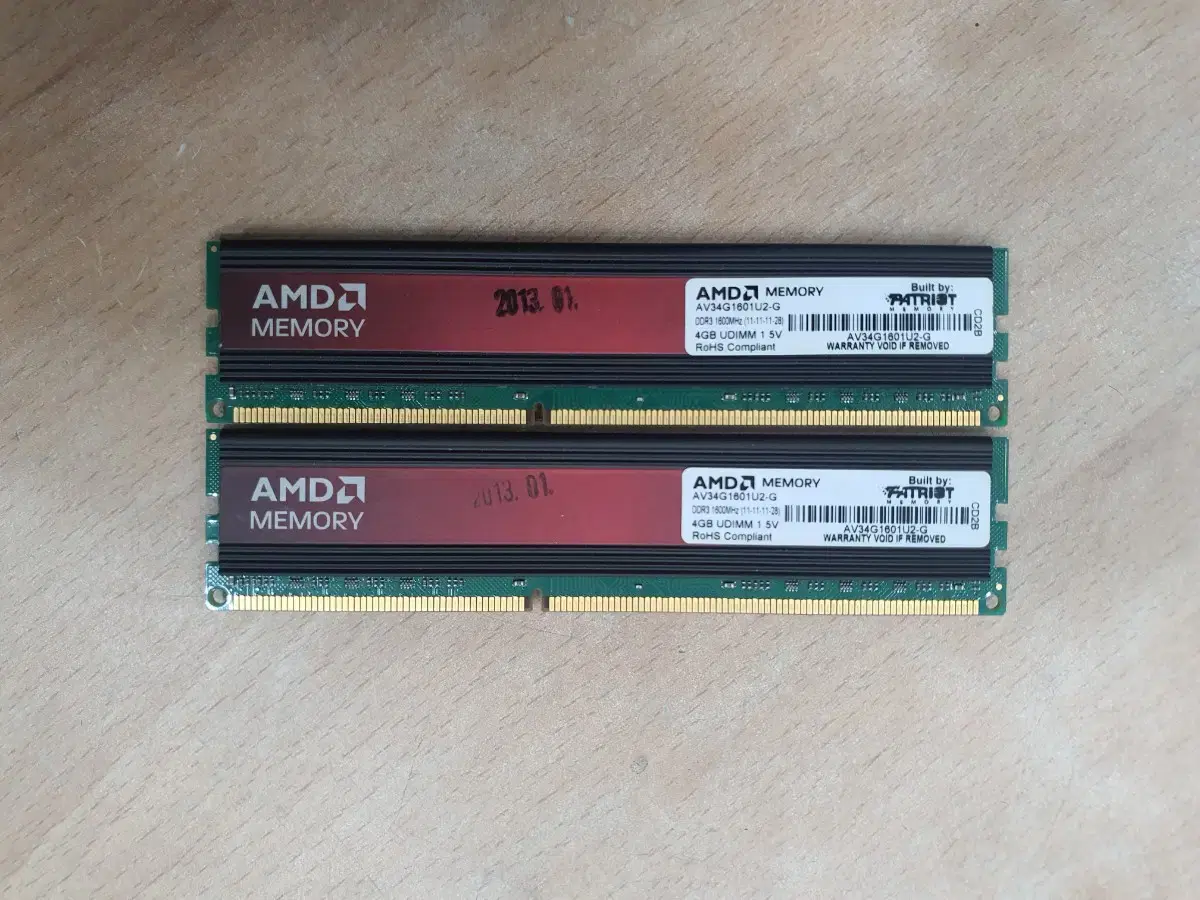 데스크탑용 AMD PC3 12800 8G 4G 2개 세트