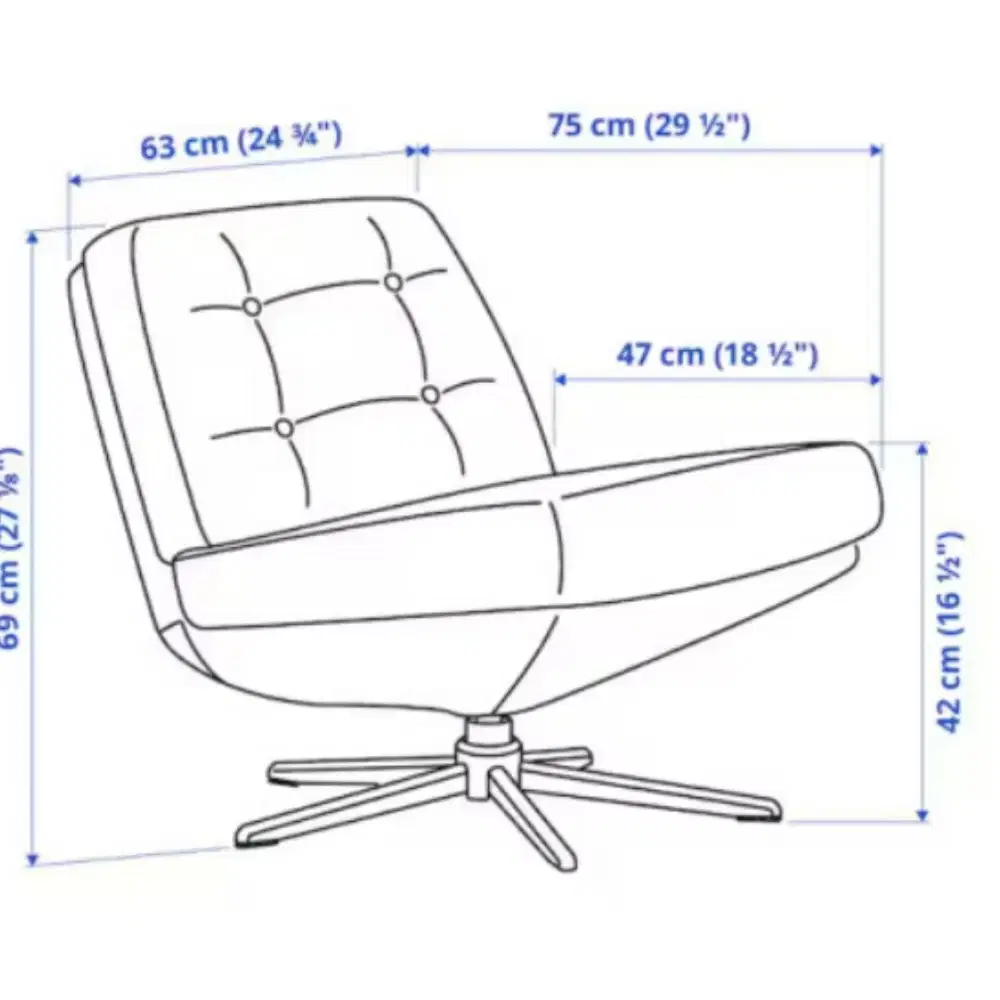 이케아 DYVLINGE 뒤블링에 회전암체어