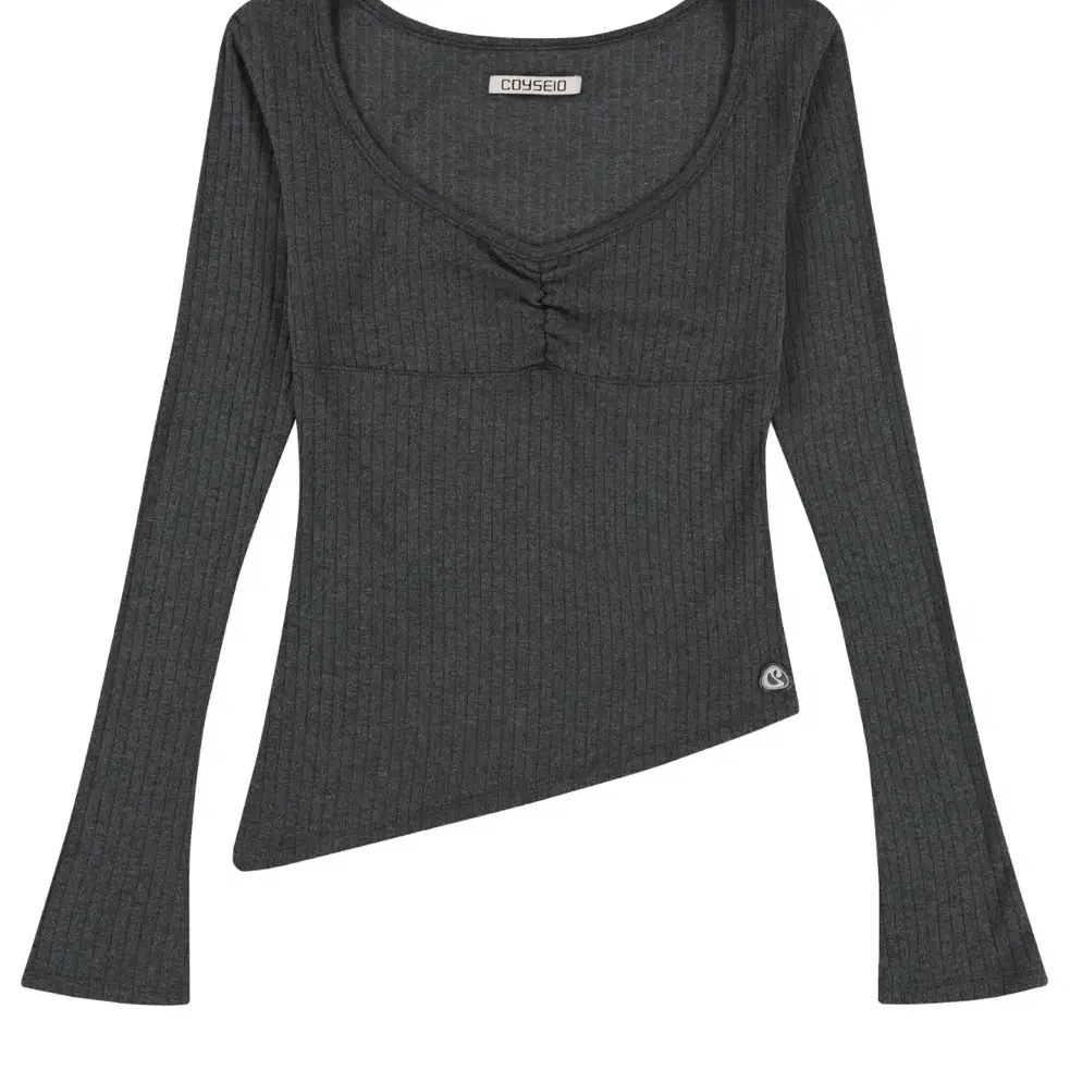 코이세이오 UNBALANCE SHIRRING TOP GREY