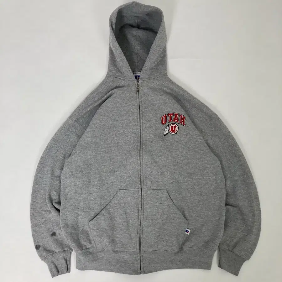 90s Russell Zip Up Hoodie (grey)