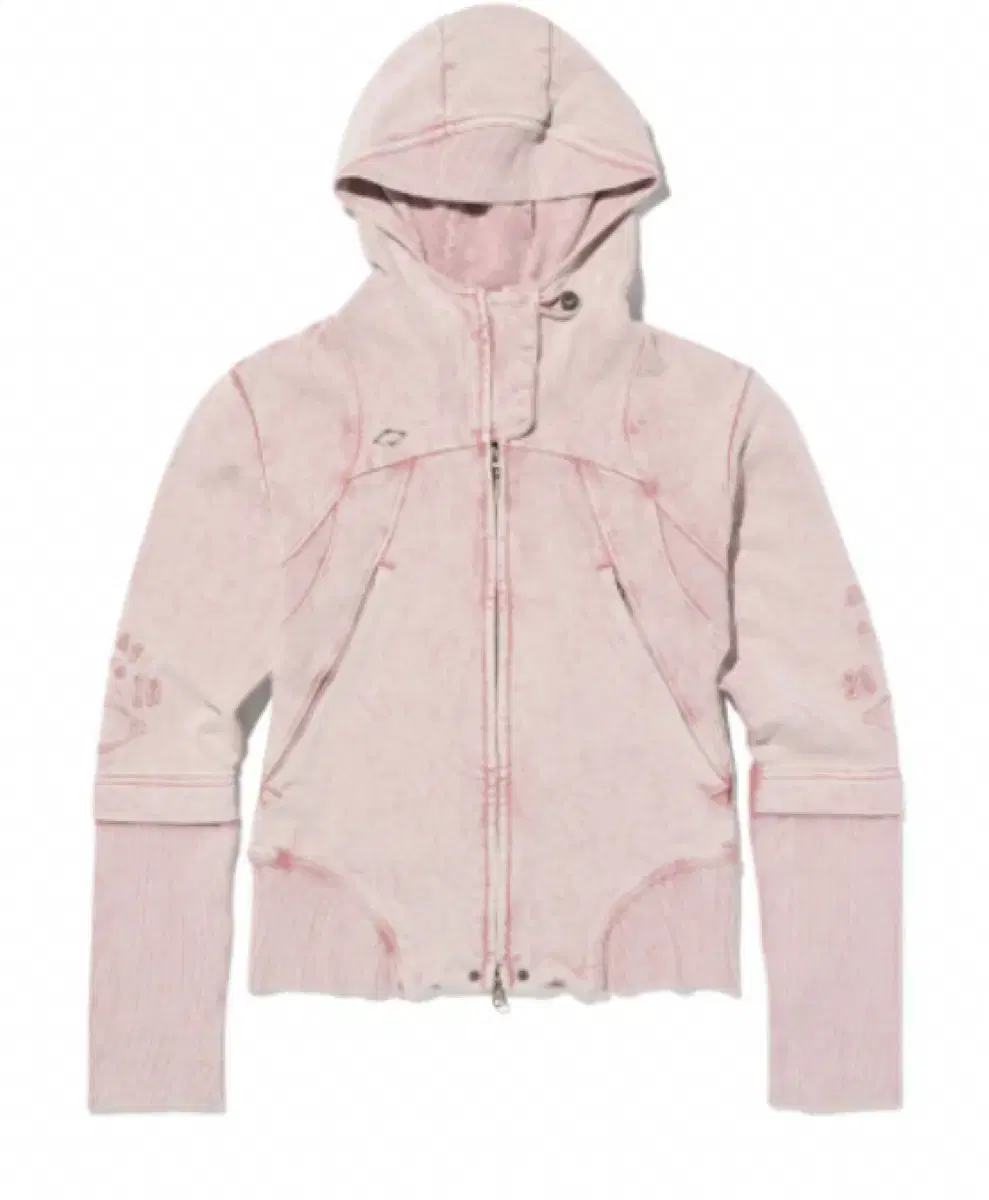 미스치프 cut off hoodie washed pink brown