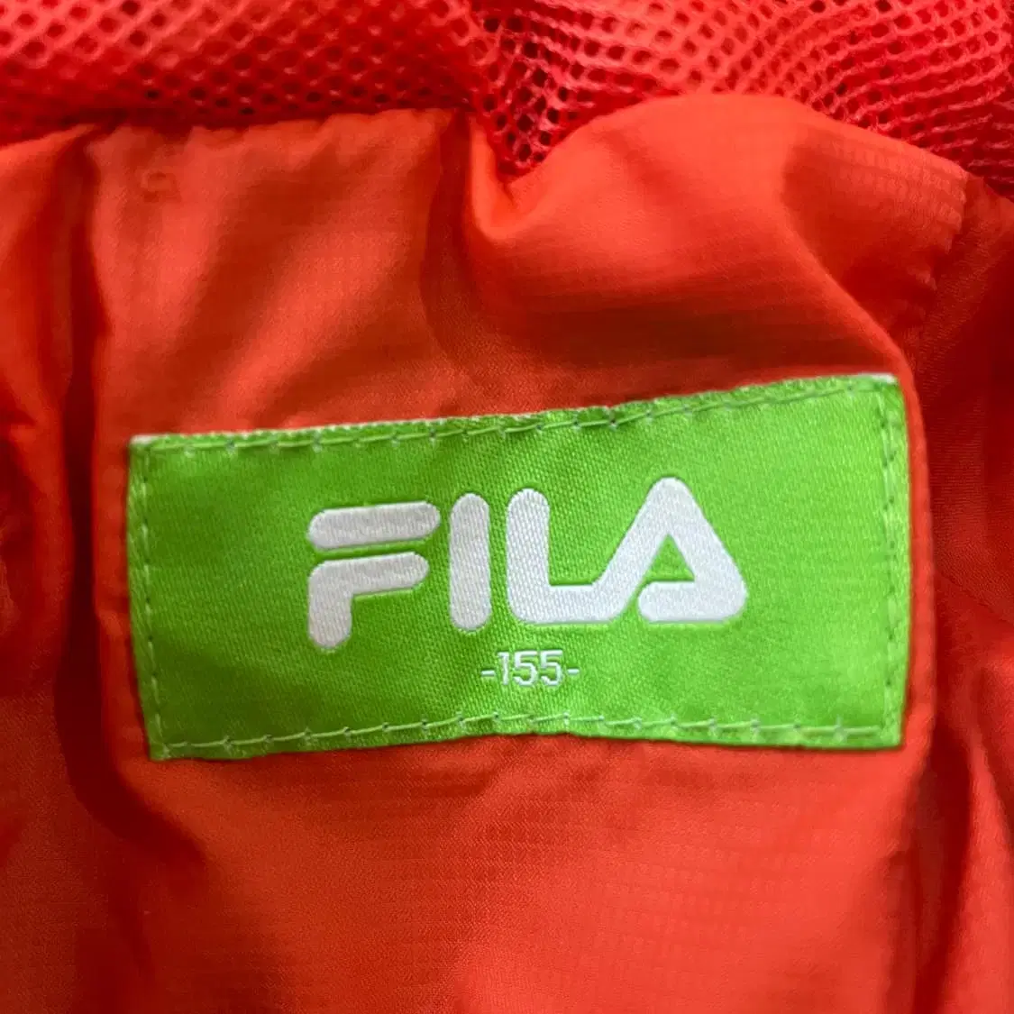 FILA 휠라 오렌지블랙 후드 바람막이 자켓 155