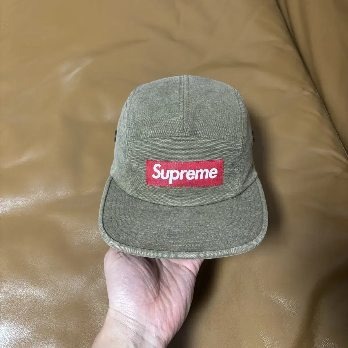 Supreme 슈프림 스톤 워시드 올리브 캠프캡 모자  (Olive)