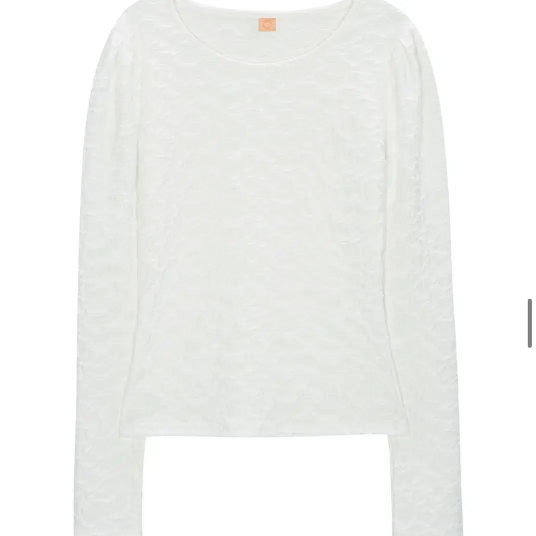 시눈 JACQUARD PUFF SLEEVE T-SHIRT (WHITE)