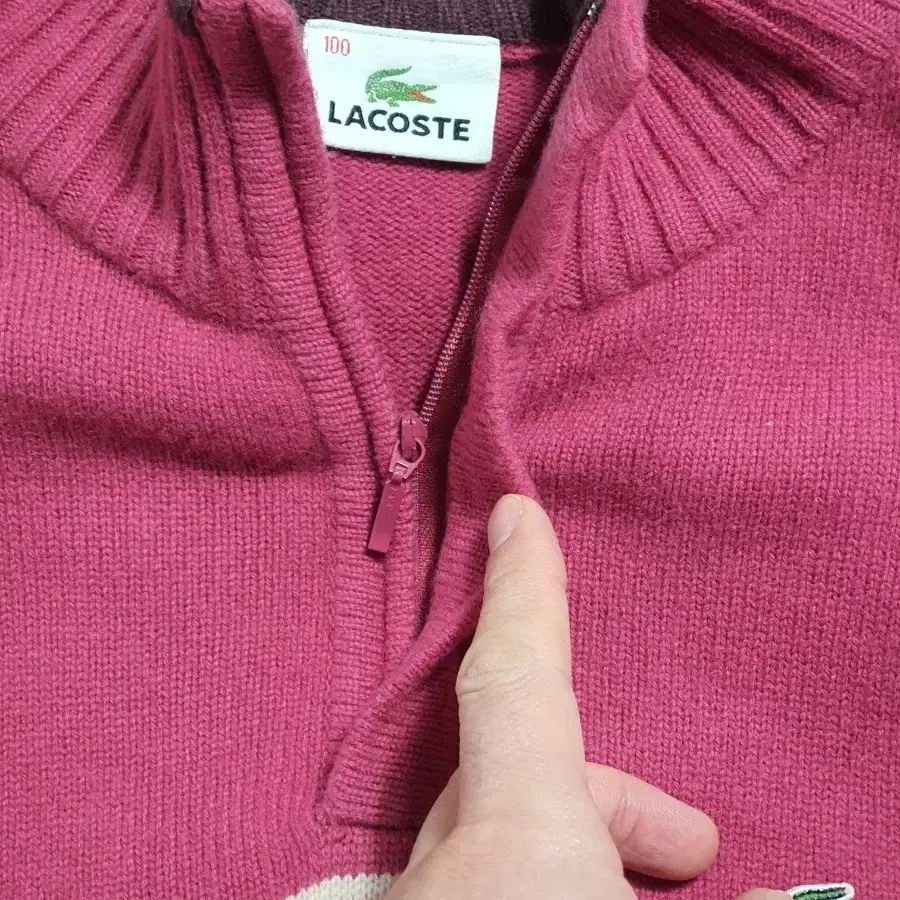 LACOSTE 라코스테 남성 니트 긴팔 반집업티