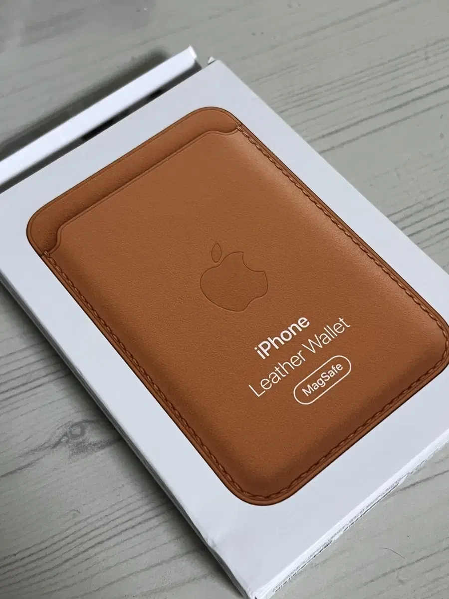 iPhone MacSafe Leather kard Wallet (Golden Brown)