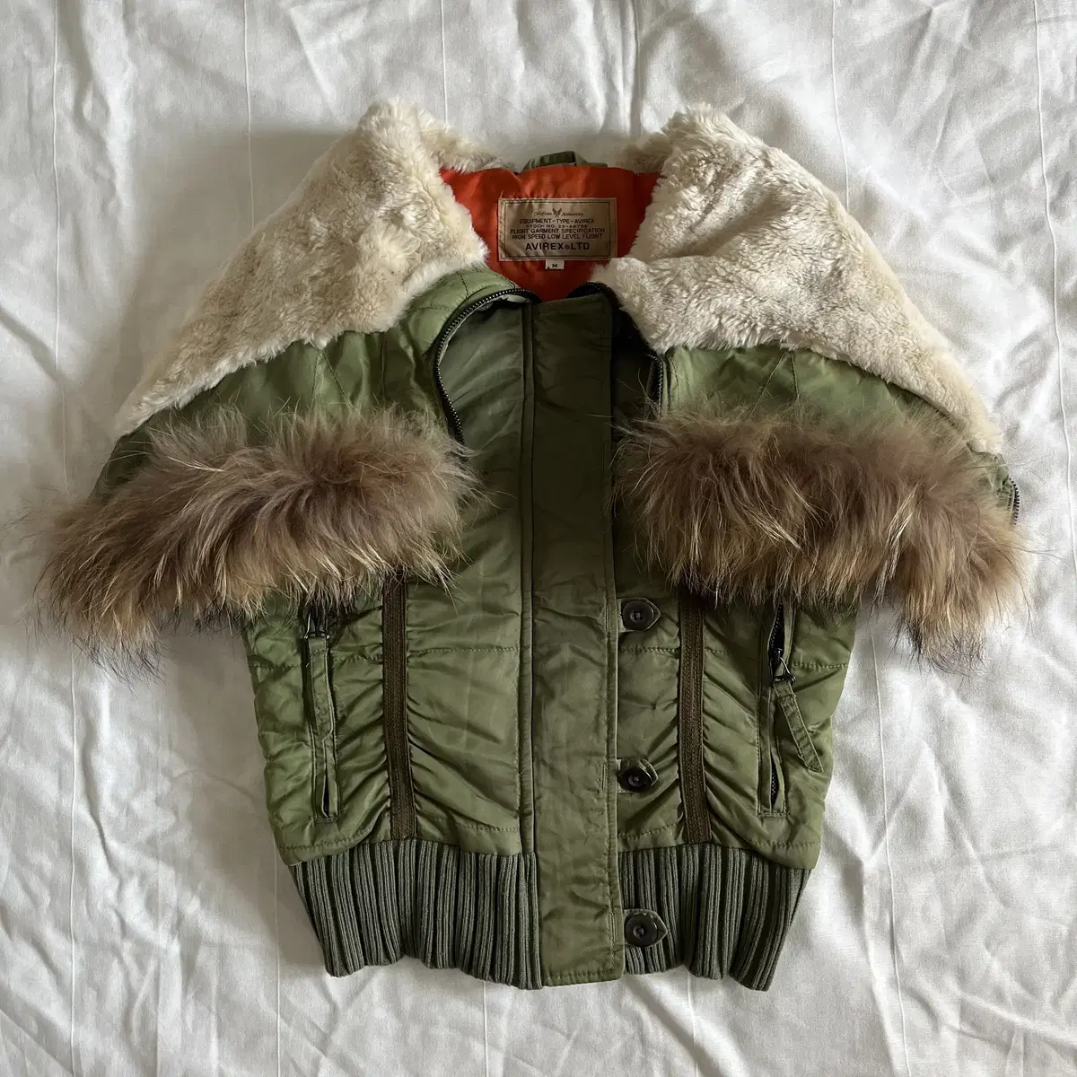 AVIREX N2B Flight vest ( raccoon fur )