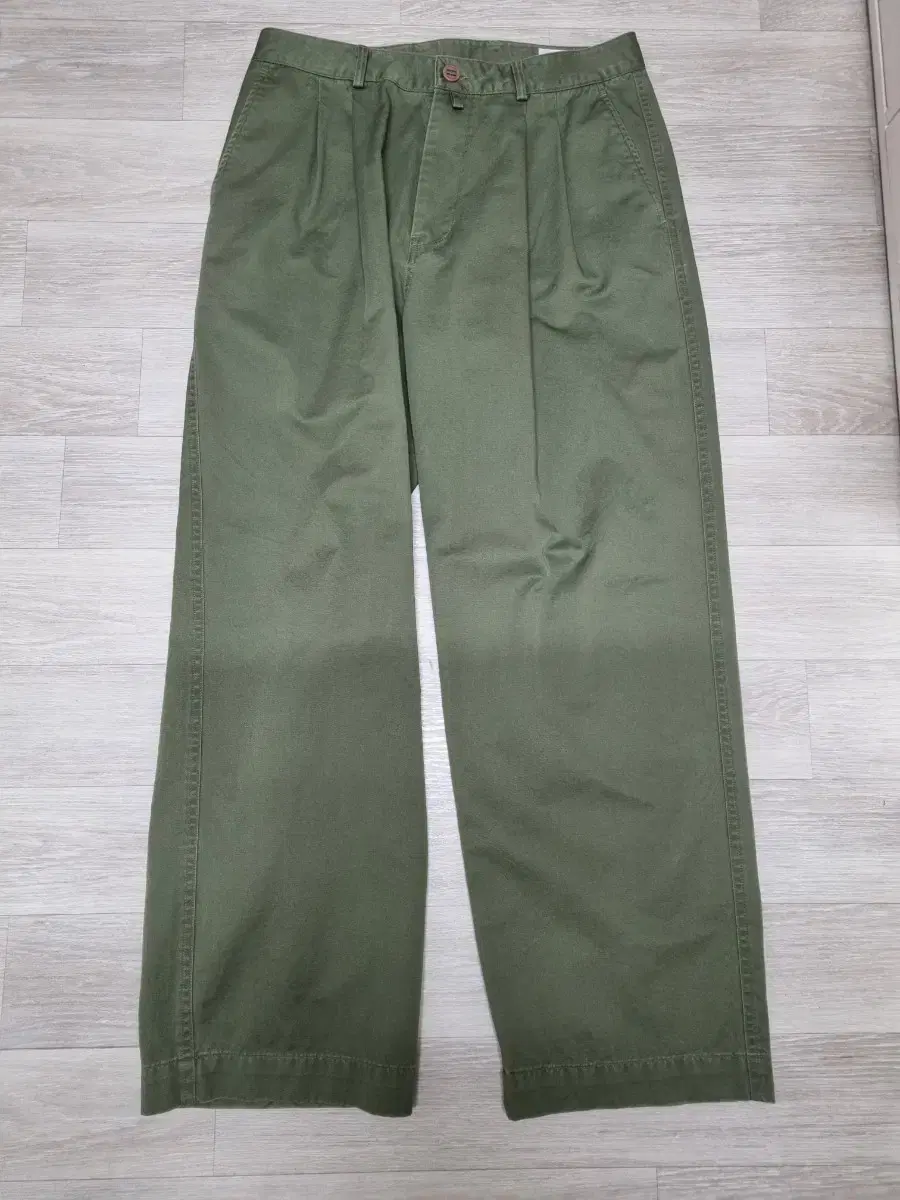 이얼즈어고 YRS Y-550 워시드 와이드 치노팬츠 M 모스그린