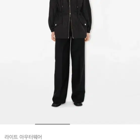 버버리 나일론 라이트 후드재킷 블랙