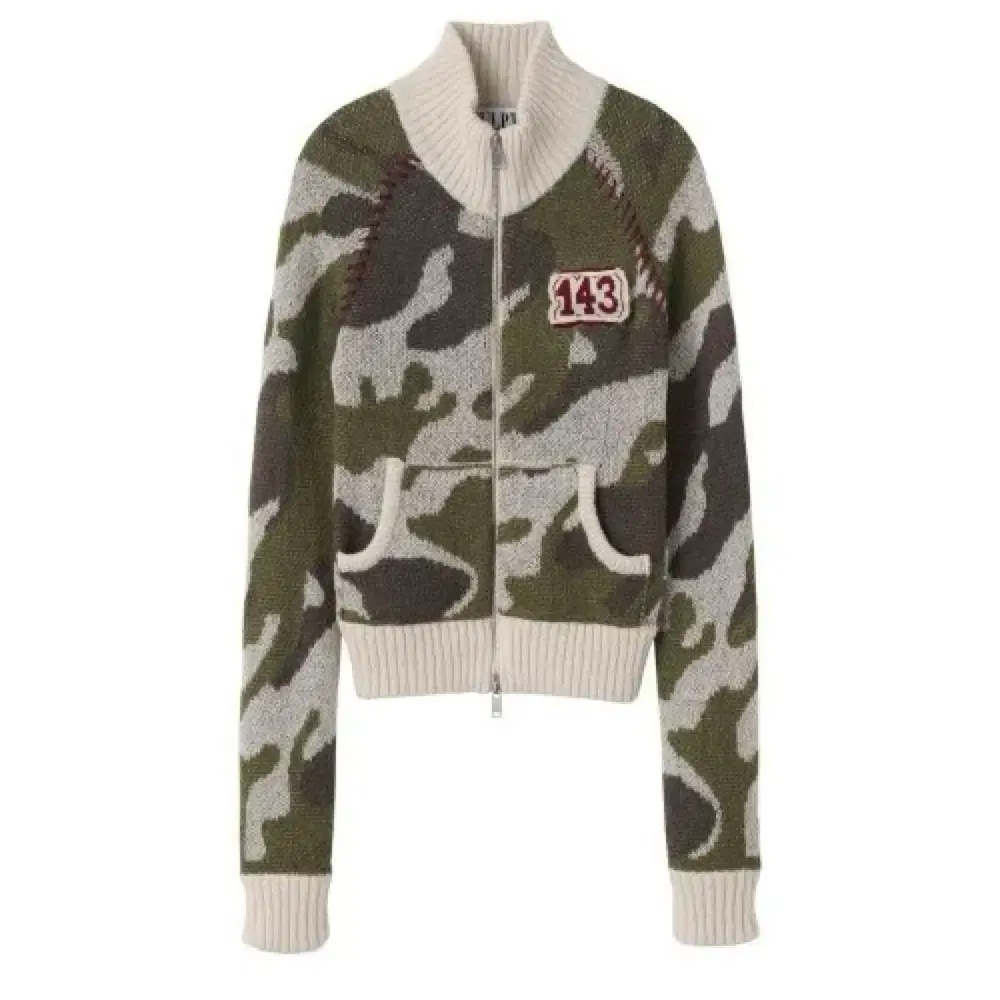 스컬프터 Camouflage Mohair Raglan Zip-Up