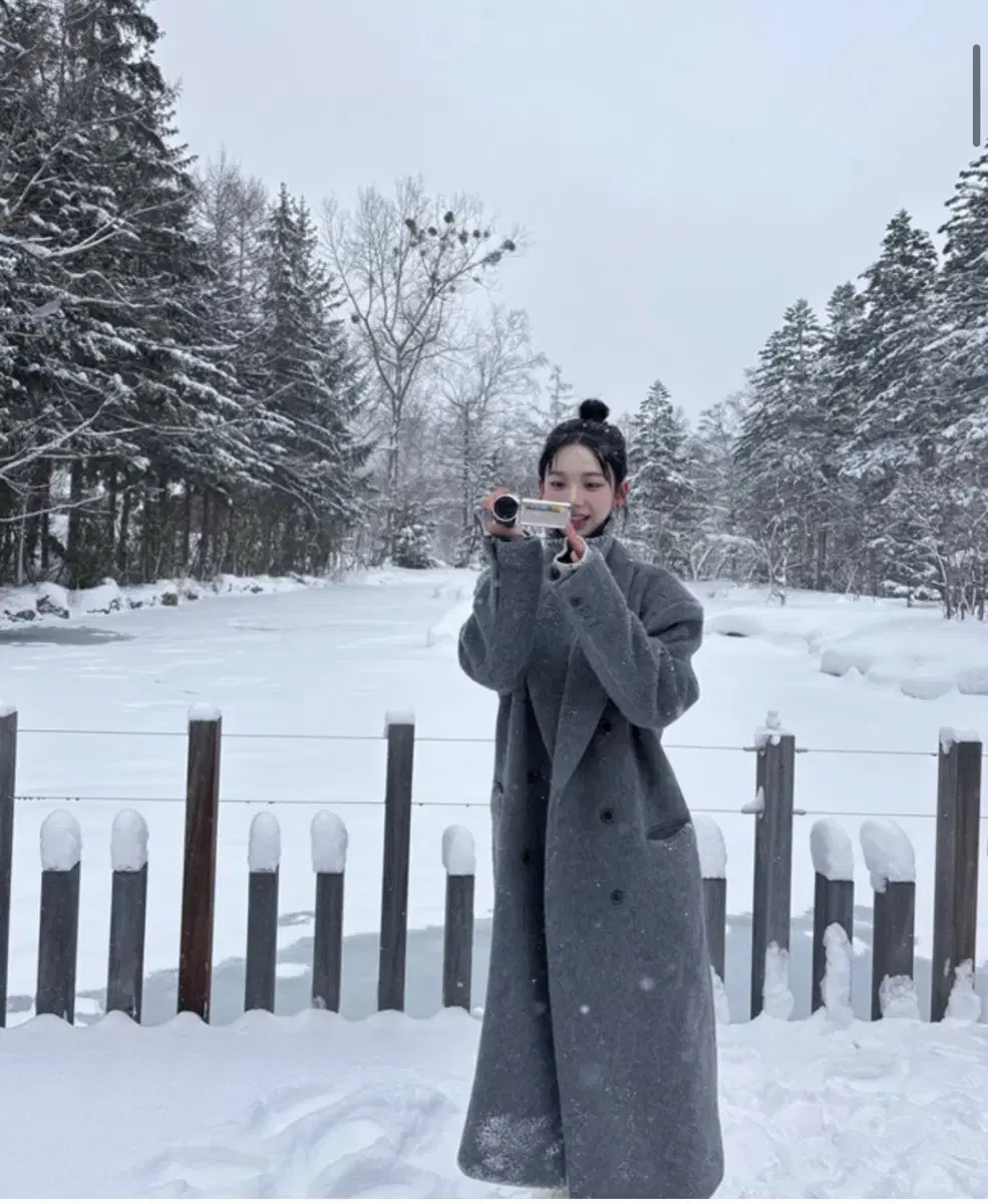 더오유 울 오버사이즈 롱코트 그레이 카리나 코트