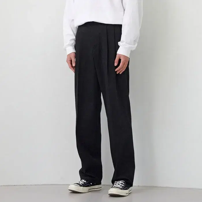 주앙옴므 2PLEATS WIDE BAND TROUSER 차콜 와이드슬랙스