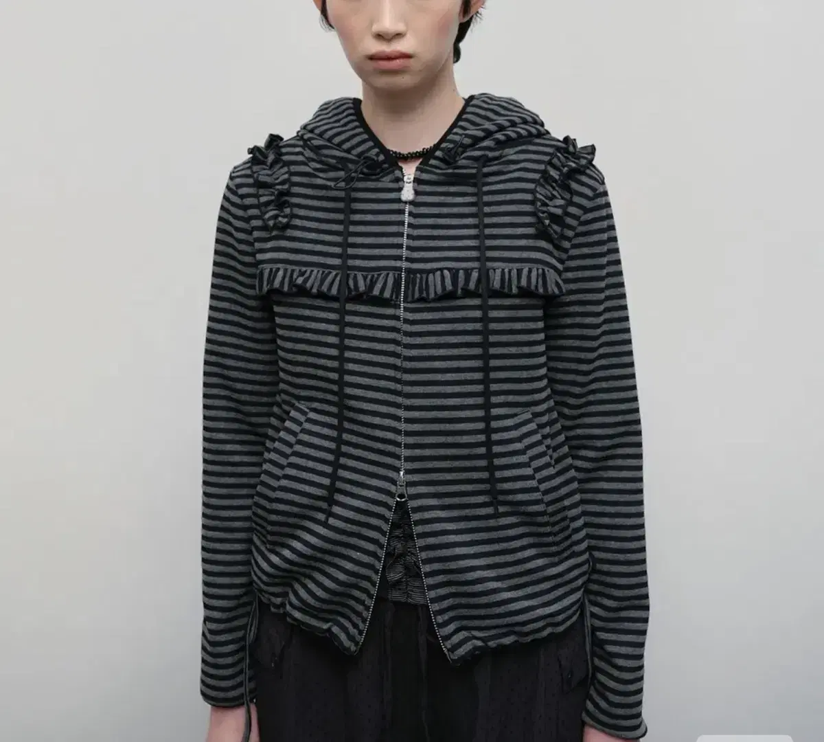 New Products/ Type Service Striped Hooded Jacket