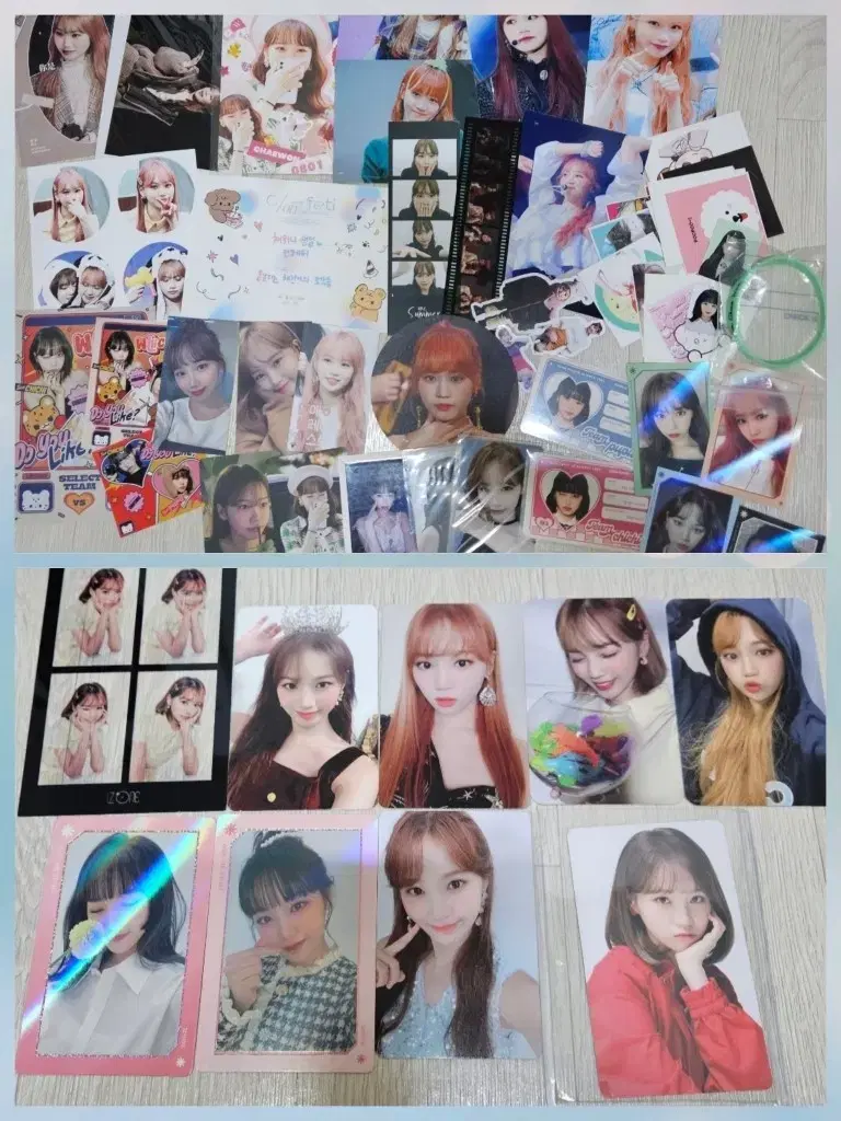 일괄)르세라핌아이즈원피에스타온콘후드핫안티크레김채원 포카 공굿