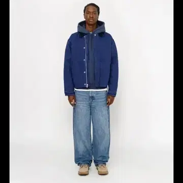 STÜSSY WORKGEAR JACKET BLUE XL Stussy Workgear Jacket Blue Men's - FW24 - US