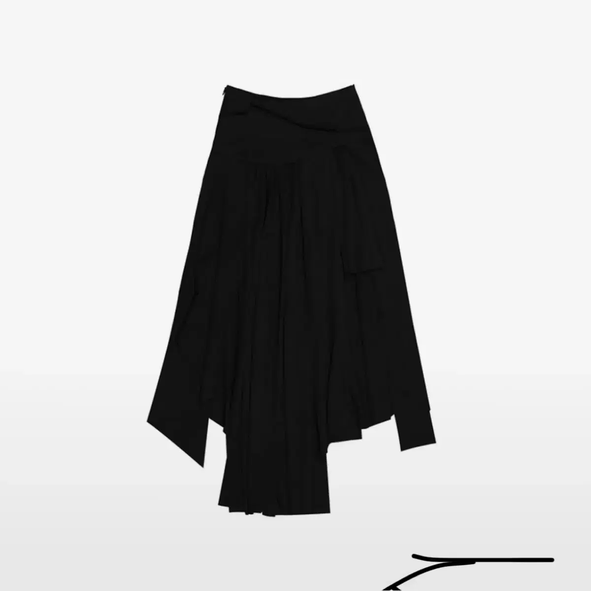 달링유어배드 ASYMMETRIC SHIRRING SKIRT m