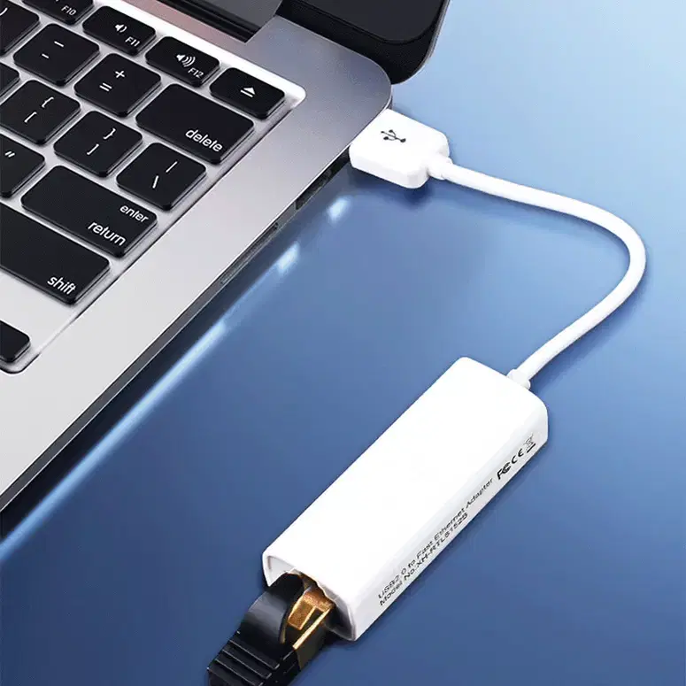 100Mbps 지원 USB2.0 유선 케이블형 랜카드 화이트