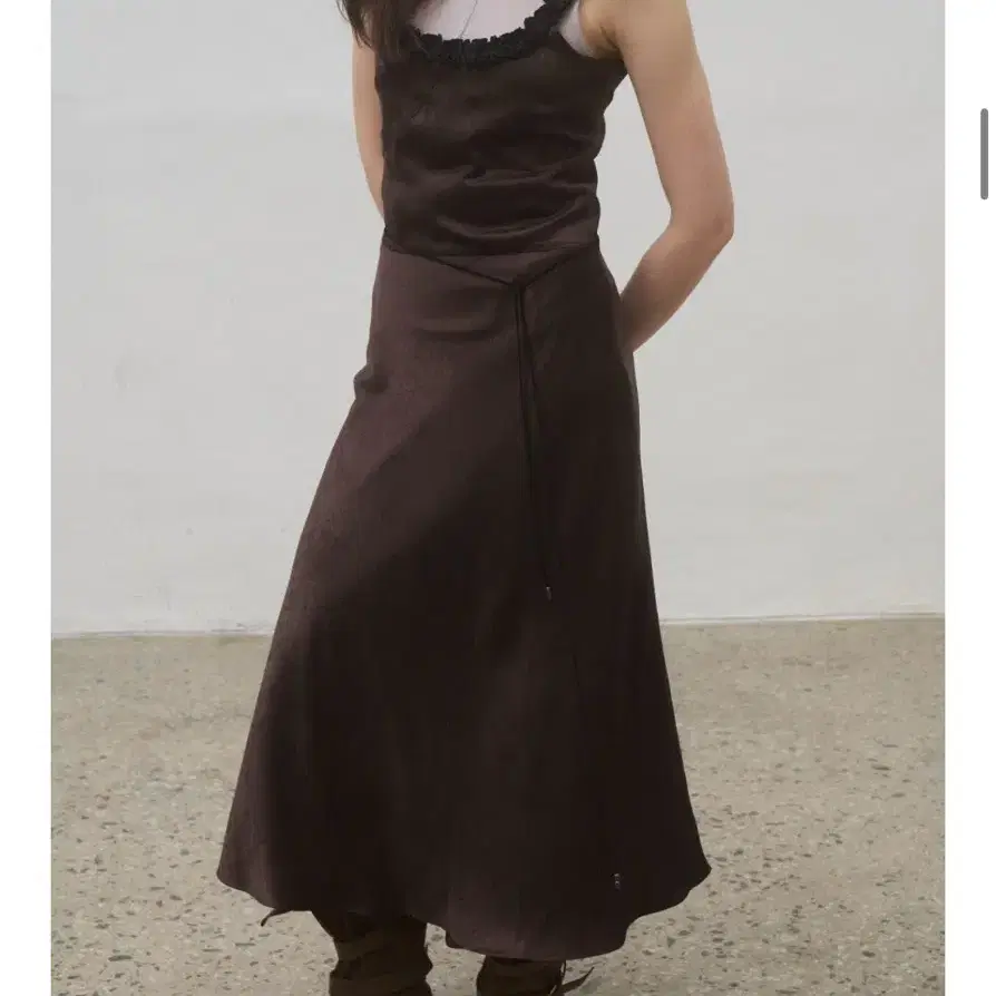 포에토 Rosie shirring dress brown FOETO