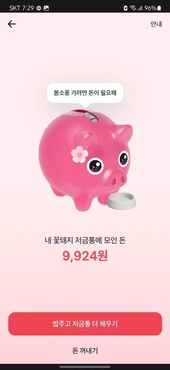 토스 꽃돼지 저금통 혼자서 10000원 채우는 법 알려드려요!! !꿀팁