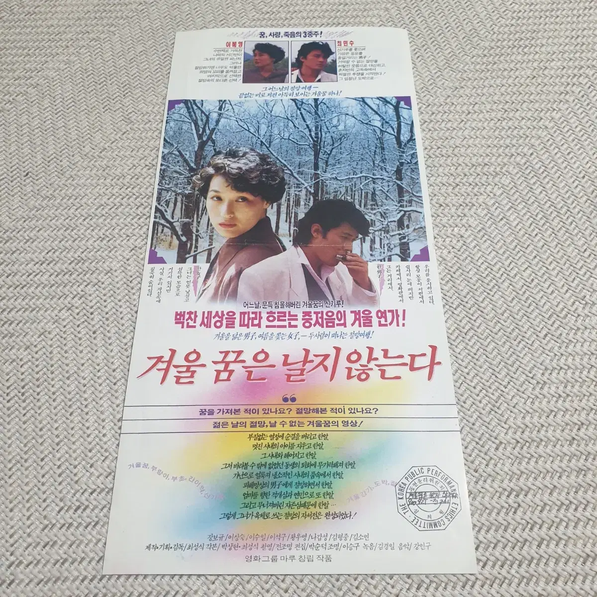 영화전단지 겨울꿈은날지않는다 1991년