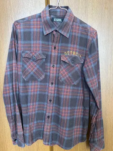 히스테릭 글래머 자수 체크 무늬 긴팔 셔츠