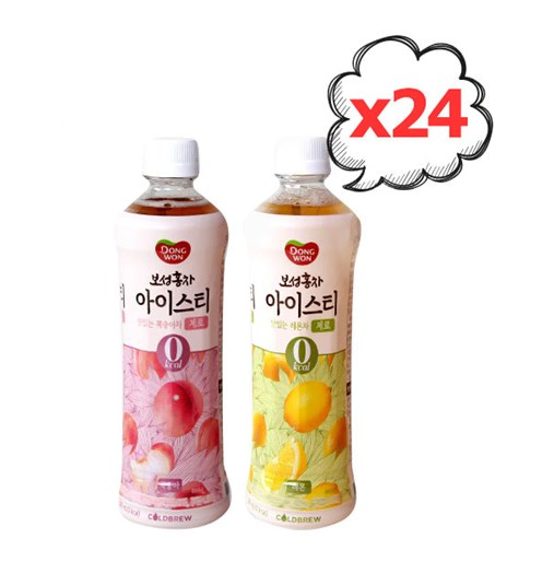 무료배송-동원 보성홍차 500ml 24개 복숭아/레몬 아이스티 제로