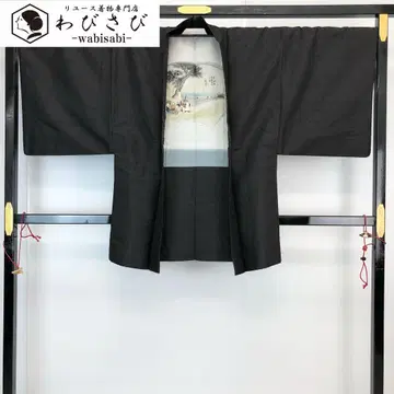 남자 기모노 겉옷 턱수염 무명 무지 짙은 남색 M-1096