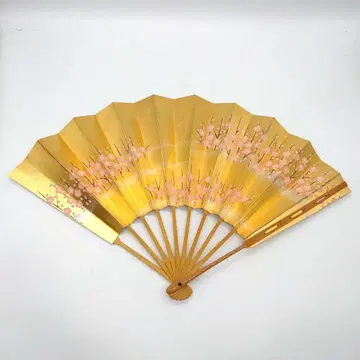 부채, 부채, 부채, 금색 바탕 그림체 일본 무용 당시의 물건