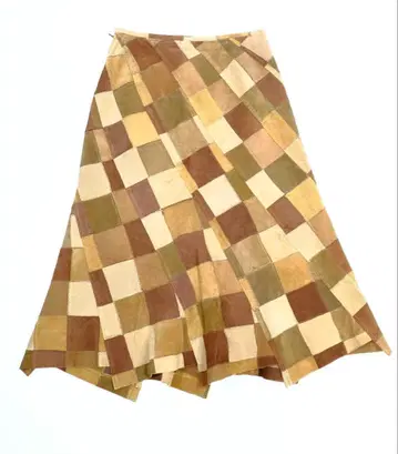 1980년대 프랑스제 패치워크 가죽 머메이드 스커트 헌옷 가게 유로