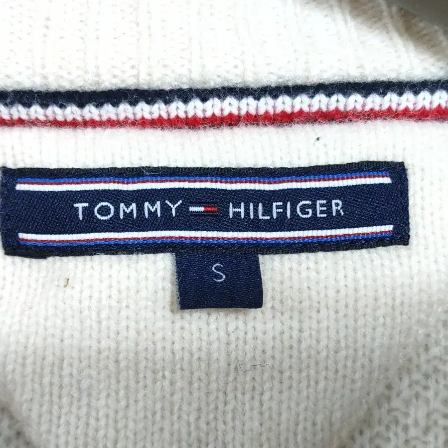 TOMMY HILFIGER 타미 힐피거 여성 스판 라운드니트티