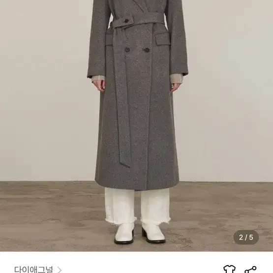 다이애그널 DOUBLE TAILORED COAT (light grey)