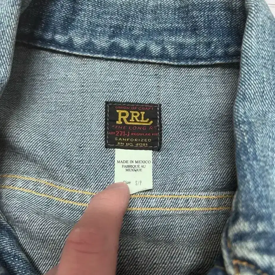 RRL LOT 271 리랜드 워싱 데님 연청 자켓 S