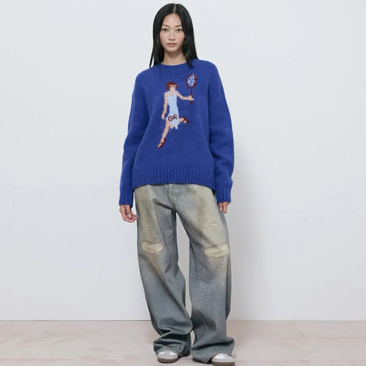 GRAILZ TENNIS GIRL MOHAIR KNIT [BLUE] (2