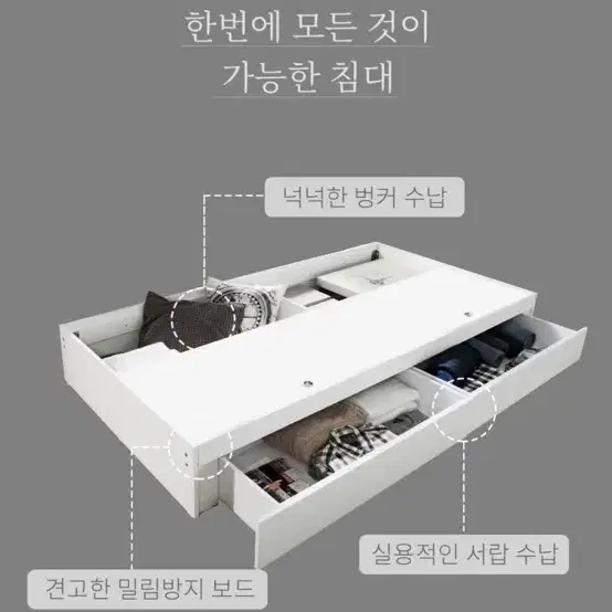 동서가구 슈퍼싱글 수납 침대 세트 (매트리스 포함)