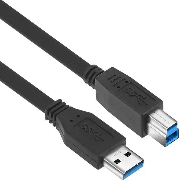 3m 플랫형 USB 3.0 A 수 to B 암 변환 케이블