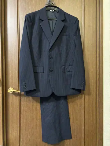 유니클로 오더 여성용 수트 다크 블루 스트라이프 비즈니스 정장