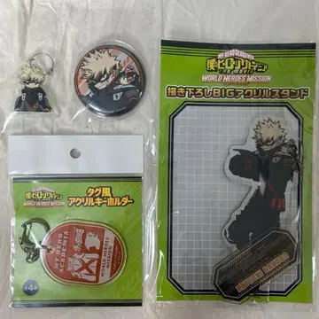 히로아카 월드 히어로즈 미션 바쿠고 카츠키 아크릴 스탠드 캔뱃지 키홀더