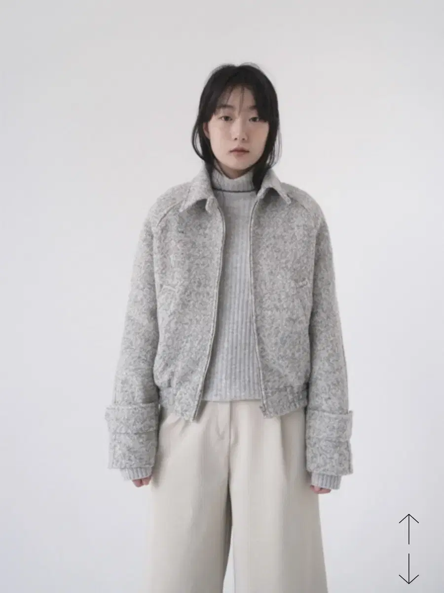 애프터먼데이 알파카 울 봄버 자켓 네이비
