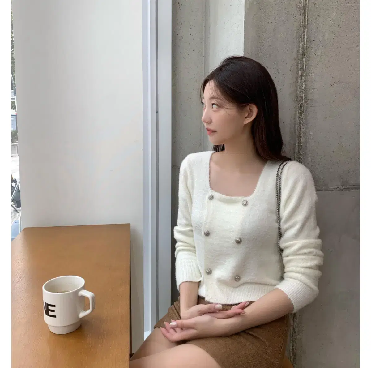 제니오 니트 앙고라 가디건 zaenio diana angora knit