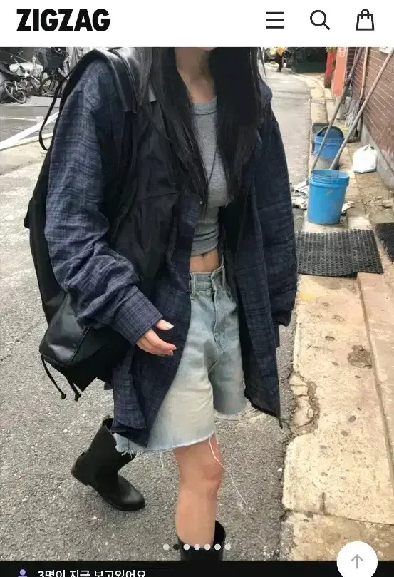 지그재그 체크 셔츠