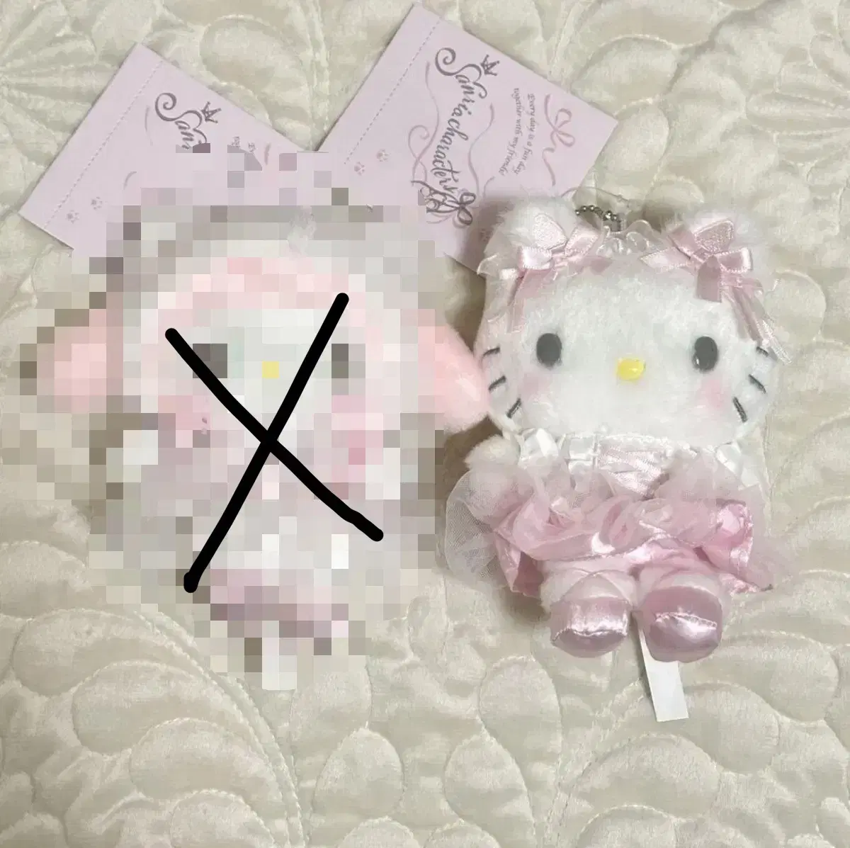 산리오 흰 고양이 발레리나 키티 마스코트 인형
