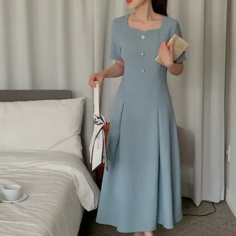리리앤코 하객룩 진주단추 원피스 새상품