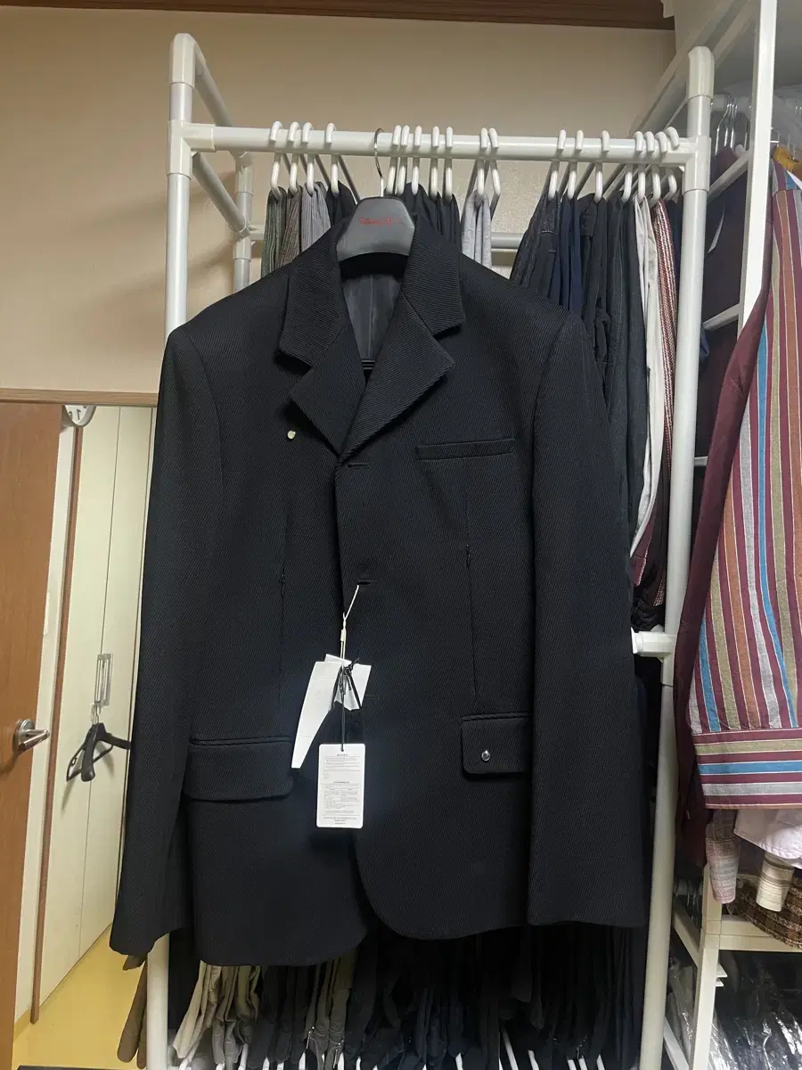 M) stu 3버튼 다이애그널 지퍼 블레이저 자켓 24ss