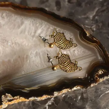 USA VINTAGE 미국 빈티지 의류 아르마딜로 디자인 메탈 귀걸이