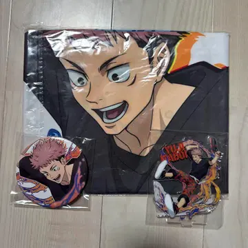 주술회전 고조 유인 세가 럭키 쿠지 빅 크로스 아크릴 스탠드 캔 배지