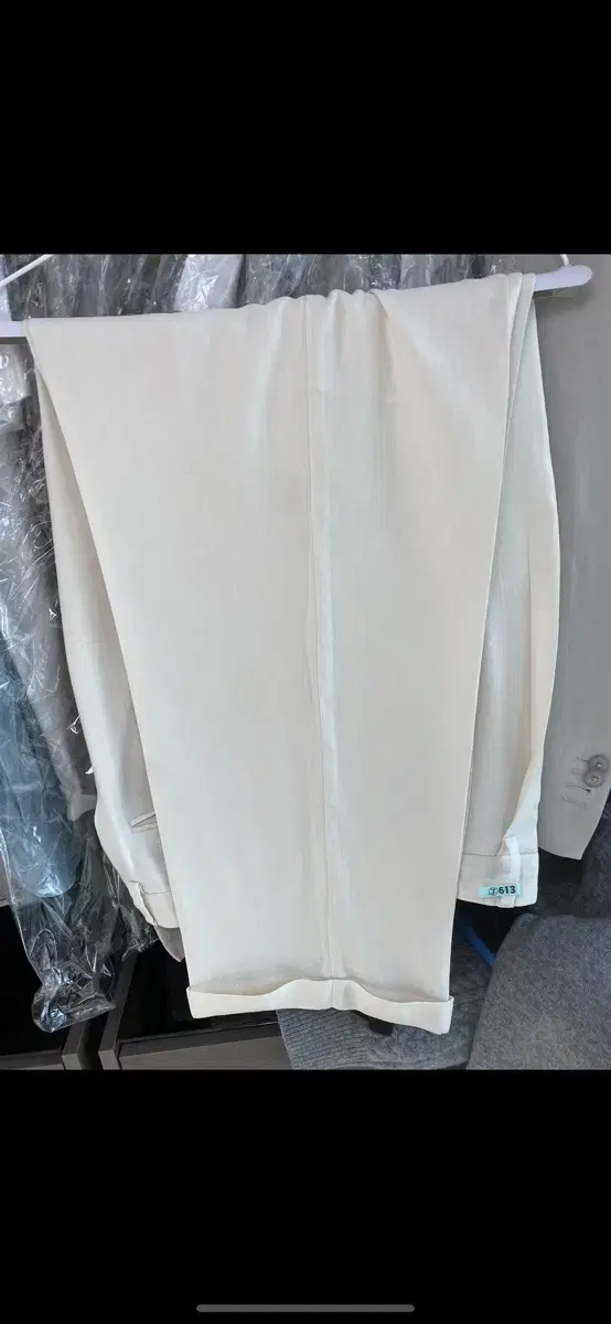 퓨에르옴므 아이보리 린넨 와이드 팬츠 xl