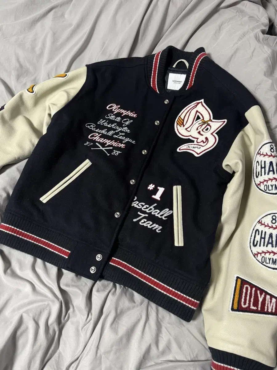 Outstanding Waffle Bar City Cowhide Jacket Navy M size