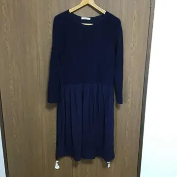 미나 페르호넨 bouchee 캐시미어 코튼 이질 소재 절개 드레스 38