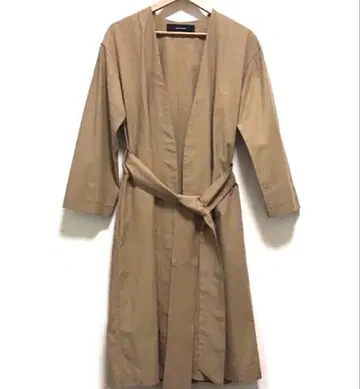 저널 스탠다드 노카라 코트 베이지 린넨