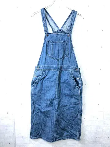 올드 GAP 아메카지 스트릿 헌옷 헴프 혼방 데님 오버롤 스커트